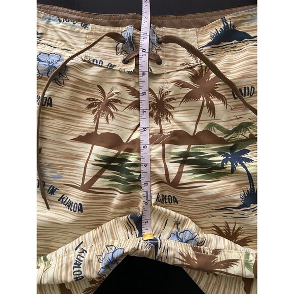 H&M Swimwear Yellow Tropical Island Theme Swim Shorts sz M - Picture 8 of 11